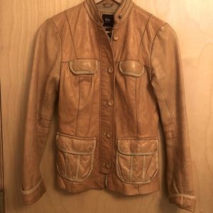 Well worn Vintage Gap leather jacket.